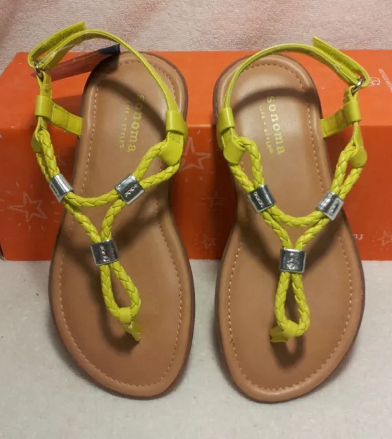 SONOMA life + style® Mimsy Yellow Girl's Sandals - Size 12 NWOB