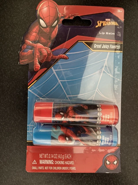 Spiderman Lip Balm - 2 Pack - Cherry and Cotton Candy - 0.14 oz (4.0g) each