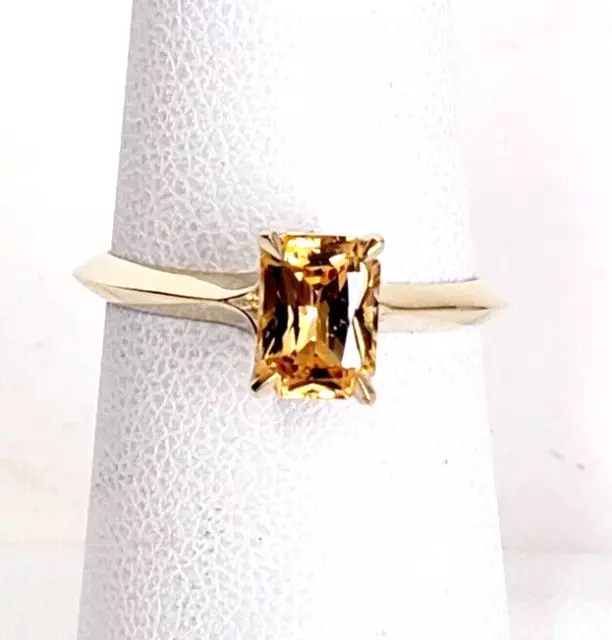 Yellow Sapphire 14K Yellow Gold Ring Yellow Sapphire 1.38 CT New Delicate Classy