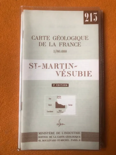 CARTE GEOLOGIQUE St-MARTIN VESUBIE à  1/80 000