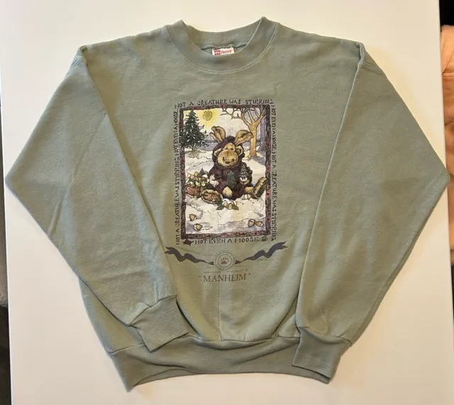 Vintage Bailey Bear The Boyds Collection Sage Green Sweatshirt Crewneck Size L