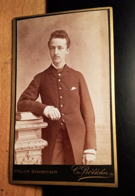 stehender Mann - ca. 1880er CDV Atelier Bamberger C. Böttcher Frankfurt a. M.