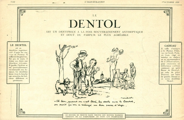 Publicité ancienne dentifrice Dentol 1926 issue de magazine