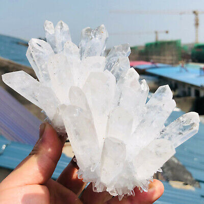 635g Clear white quartz crystal cluster Mineral specimen from madagat, healing
