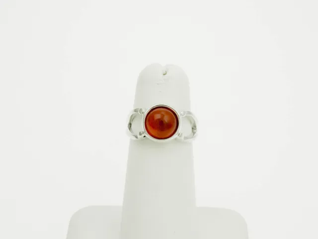 Sterling Silver Ring with Amber Size-5.75