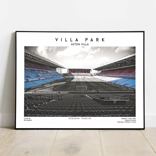 Villa Park Poster Print, Aston, Football Art, Villa