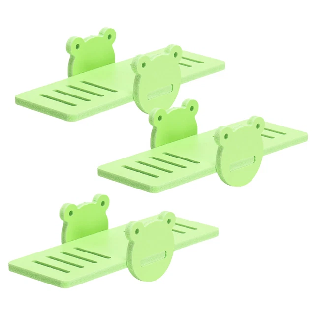3 piezas Little Critters Juguetes Jaula de hámster Accesorios Madera Natural Balancín Masticar