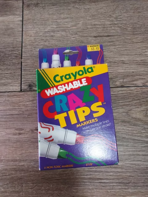 NOS Crayola Crazy Tip Markers Set Of 6 1991