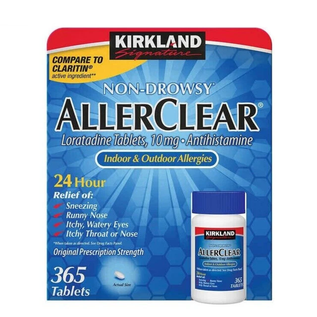 KIRKLAND SIGNATURE NON-DROWSY Aller Clear Antihistamine 10mg 365 ...