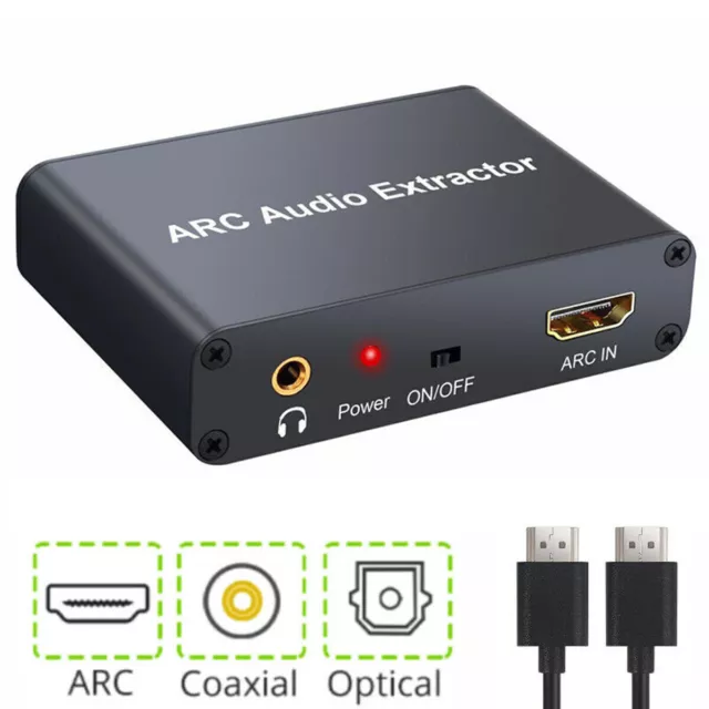 ARC Audio Extractor Digital DAC to RCA Coax SPDIF 3.5mm Converter HDMI Adapter