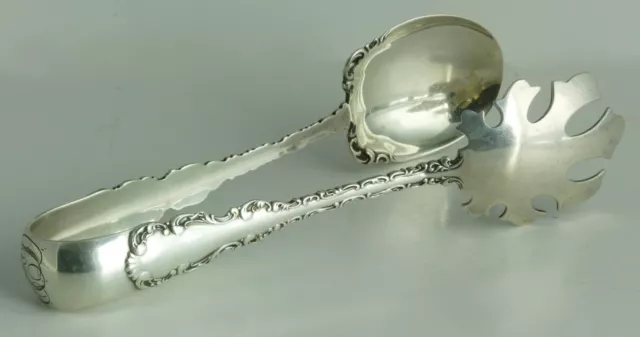 Whiting Louis XV Ice Tongs Excellent 68.8g Sterling Silver Antique Serving Piece