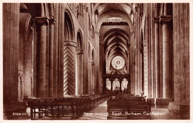 R240347 Schiff mit Blick nach Osten. Kathedrale von Durham. Valentinstag. Akkarte. RP. 1938