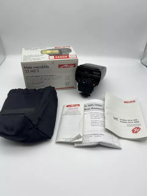 Metz Mecablitz 32MZ-3 + SCA Adapter f. Canon EOS / OVP