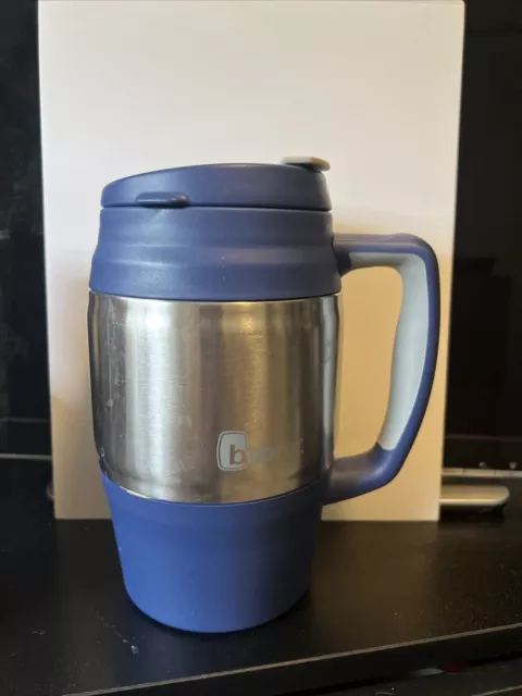 Bubba Keg Insulated Travel Mug 52oz Blue Stainless Flip Top Thermos Hot & Cold