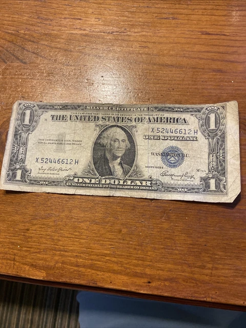 Series 1935 E  $1.00 One Dollar Silver Certificate blue seal