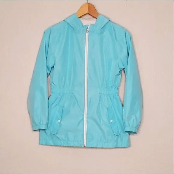 Wonder Nation Girls Blue Rain Jacket Size L(10/12)