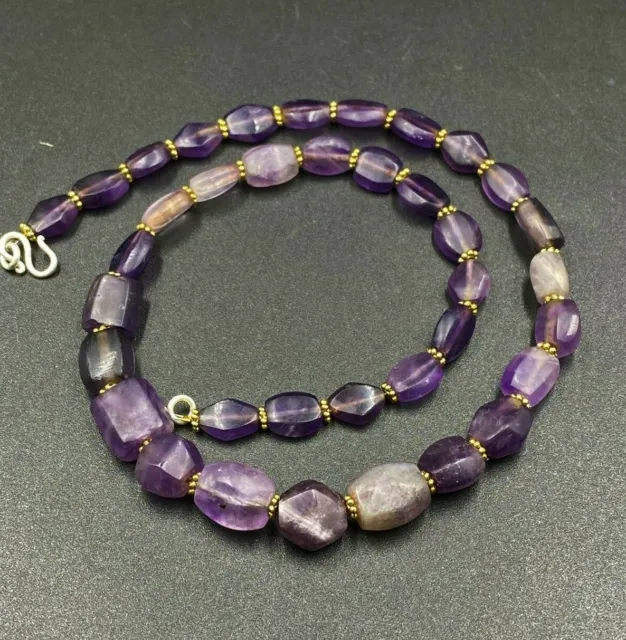 Old Ancient Antique Amethyst Quartz Beads Necklace