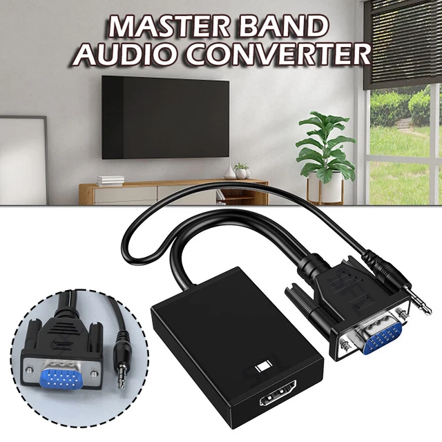 New VGA Male to HDMI Female 1080P Output HDTV Audio Video Cable Converter t- 2