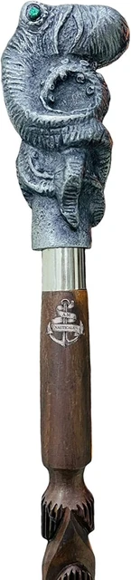 37" Octopus Head Walking Cane Victorian Style Walking Stick
