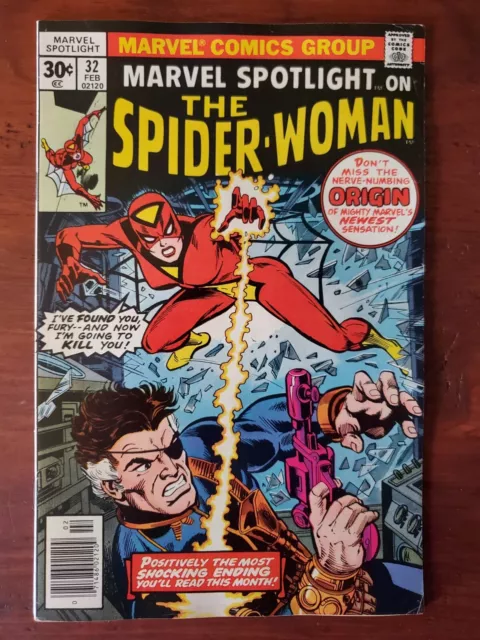 Marvel Spotlight #32 ORIGIN 1st Spider Woman(Jessica Drew) 1976 7.5 VF- 🔥 🔑