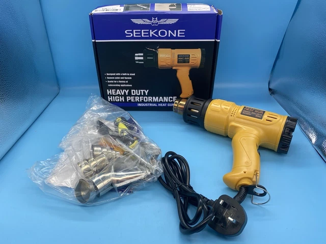 Pistola de calor, pistola de aire caliente profesional SEEKONE 2000W 50 °C- 600 °C temperatura variable