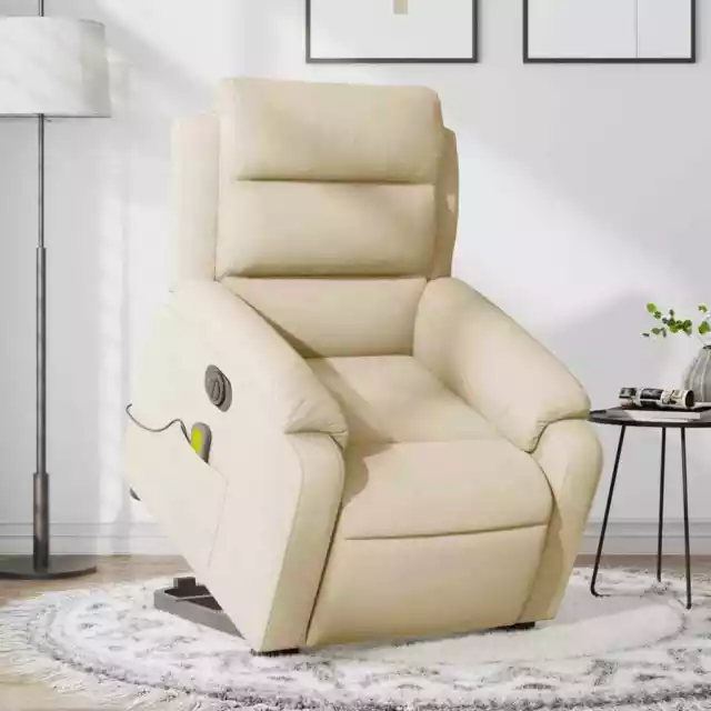 Relaxsessel Aufstehhilfe Elektrisch Sessel Fernsehsessel Creme Stoff vidaXL