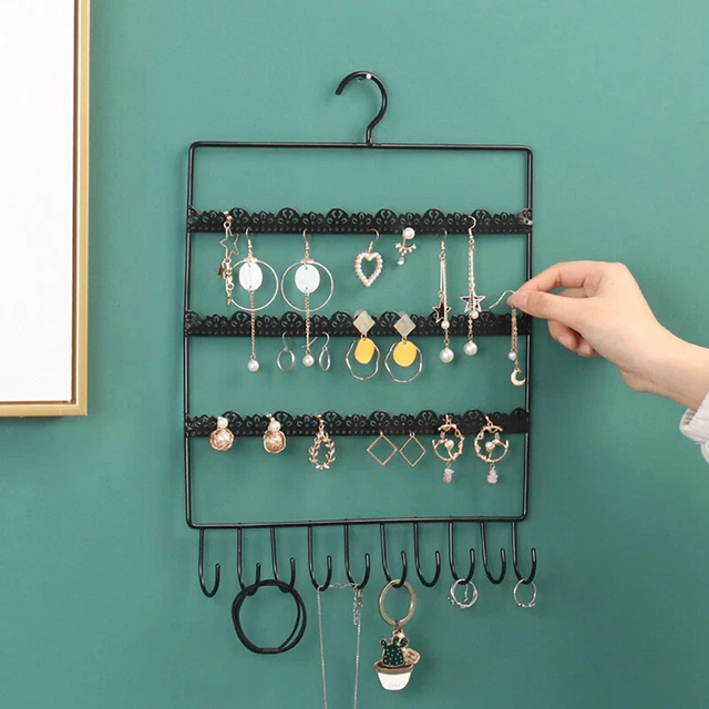 Wall Earring Jewelry Organizer Hanging Holder Necklace Display Stand Rack R QH