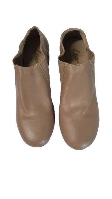 Leo's Tap Dance Shoes Ladies 9M Suntan Split Sole Slip On w Box 1098KBD