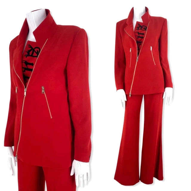 vintage JC De CASTELBAJAC red Aurore vampire pant flares suit jacket sz 40 6