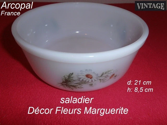 SALADIER ARCOPAL LOTUS vintage a fleurs 21 cm EUR 12,00 - FR