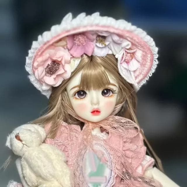 Full Set 1/6 BJD Doll Girls 28cm Ball Jointed Body + Eyes Face Makeup Dress Toys