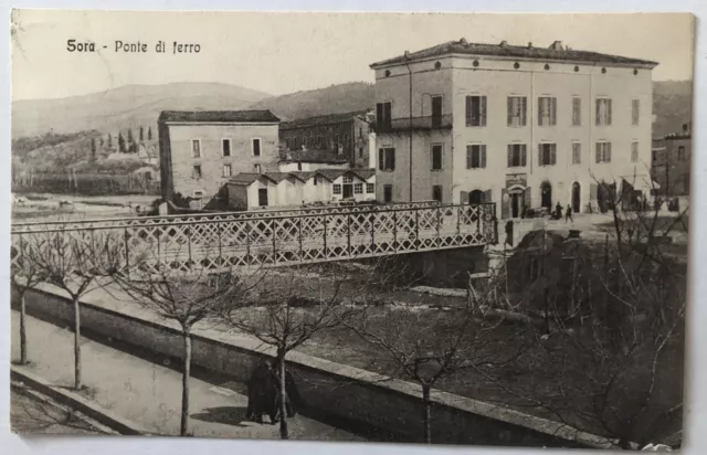 Cartolina Sora ponte ferro animata Frosinone Lazio paesaggistica T12