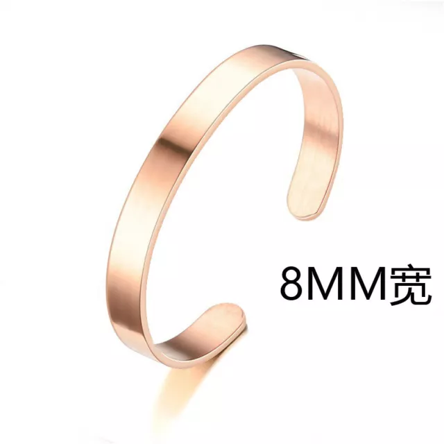6/8/10mm Men Womens Stainless Steel Fashion Half Cuff Bracelet Bangle Jewelry