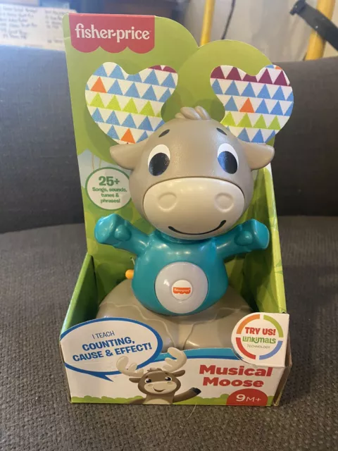 Fisher Price Linkimals Talking Musical Moose Interactive Educational Toy Sings