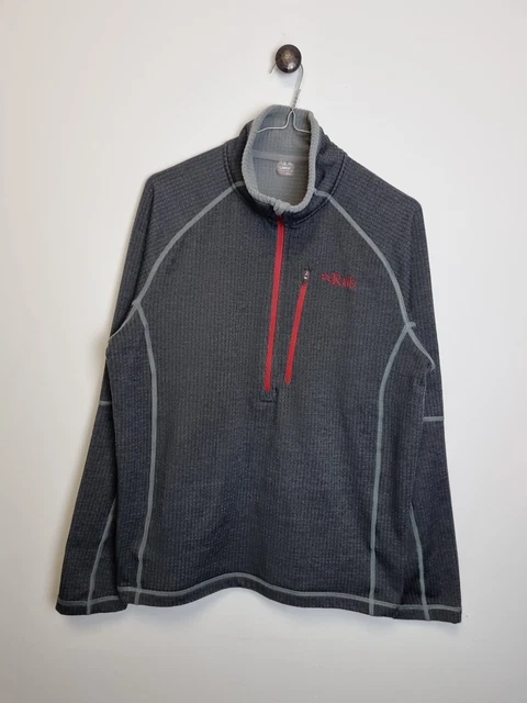 Rab Jumper Mens Size Small Grey Nucleus Pull On 1/4 Zip Walking Hiking