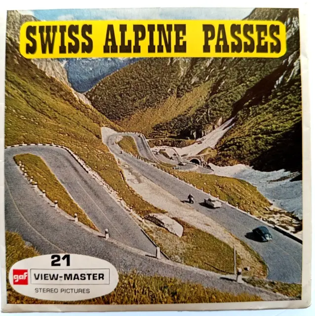 3x VIEW MASTER 3D REEL ⭐ SWISS ALPINE PASSES ⭐ SCHWEIZ Stereo Bildscheiben C127