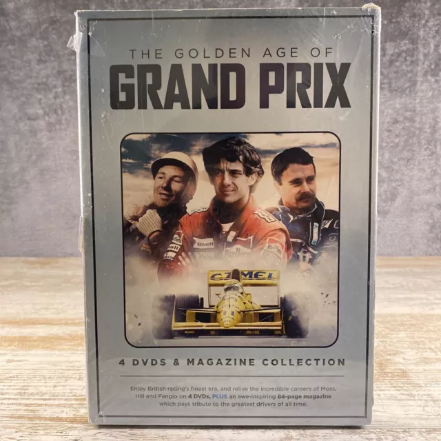 The Golden Age of Grand Prix 4 DVD's & Magazine Collection Brand New Xmas Gift