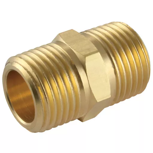 Adaptadores Dorados Línea de Aire - 1/8" Bspt Latón Macho Hex. Pezón 9-01900