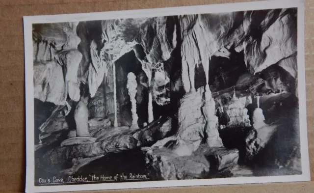 Postcard Cox's Cave Cheddar The Home Of The Rainbow Real Photo unposted