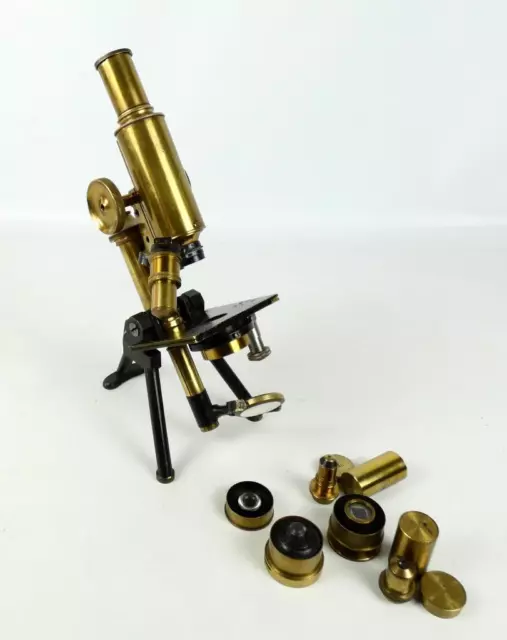 Vintage J Swift & Son brass microscope c1900    #4215