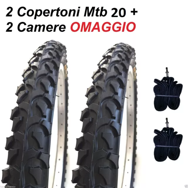 2 Copertoni MTB 20 Per Bici Bicicletta Mountain Bike 20x2,125 Gomme Pneumatico