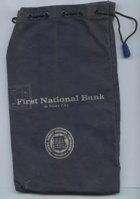 First National Bank in Sioux City (Iowa) Vintage Bank Coin Bag