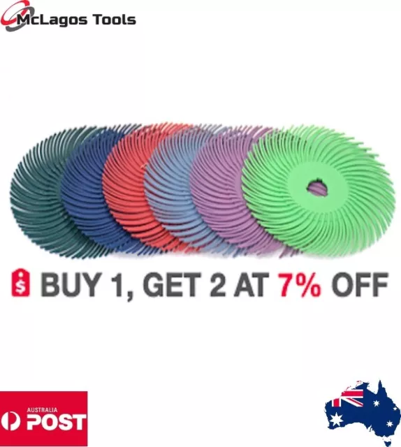 Radial Bristle Disc 3"  6 pcs set Radial bristle + Plastic Hub, Radial Brush