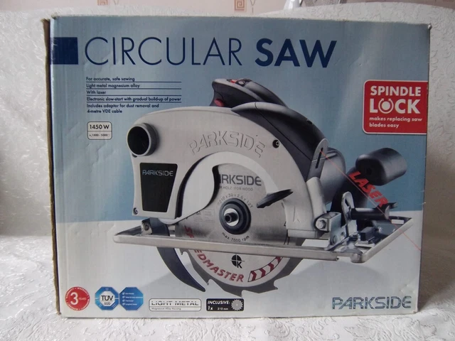 Circular Spindle PARKSIDE 1450W CORDED Circular Saw With Laser Spindle Lock & 4 Blades ...