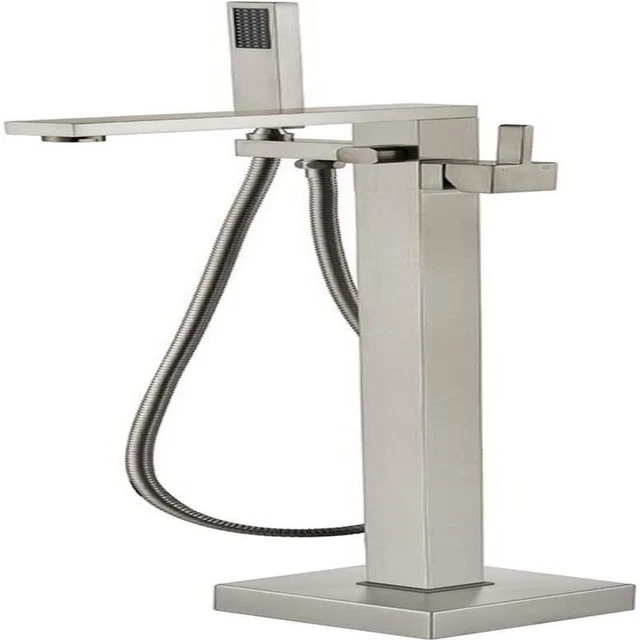 WOWKK FREESTANDING BATHTUB Faucet Tub Filler Brushed Nickel 231.99