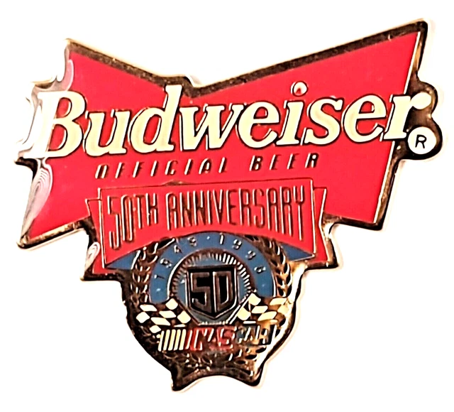 NASCAR 50TH ANNIVERSARY 19481998 Budweiser Official Beer Hat Pin or