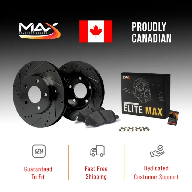 Max Brakes Elite XDS Cross-Drill & Slots R Rotors w/Elite Max Brke Pads KT088182