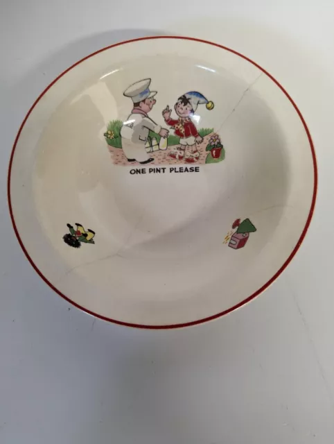 Vintage Noddy Cereal Bowl  Breakfast Bowl Vintage Pottery