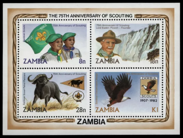 Sambia 1982 - Mi-Nr. Block 11 ** - MNH - Pfadfinder / Scouts