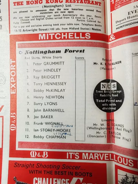 Nottingham Forest v Leeds United football programme. 1967. Lot#p014 3